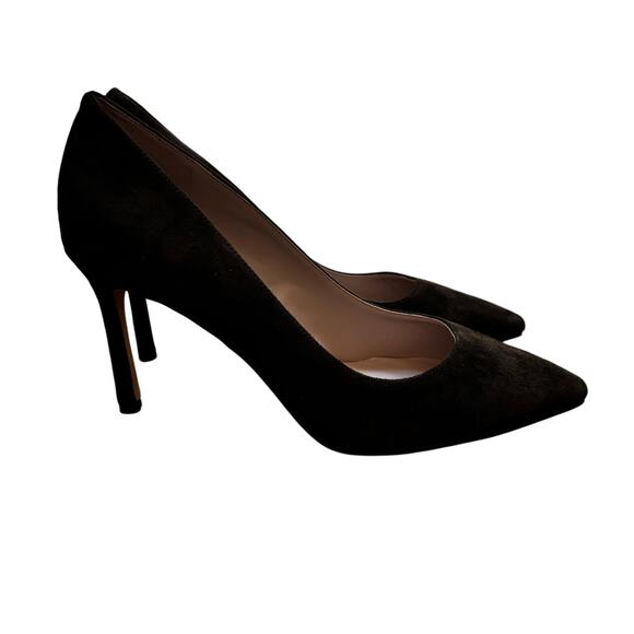 Nine West "Emmala" dark khaki GREEN suede high heel pumps career shoes US 9.5M - Picture 10 of 10